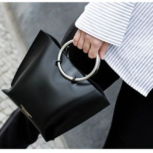 Kozha Numbers Mini Safe leather handbag silver hardware, Black